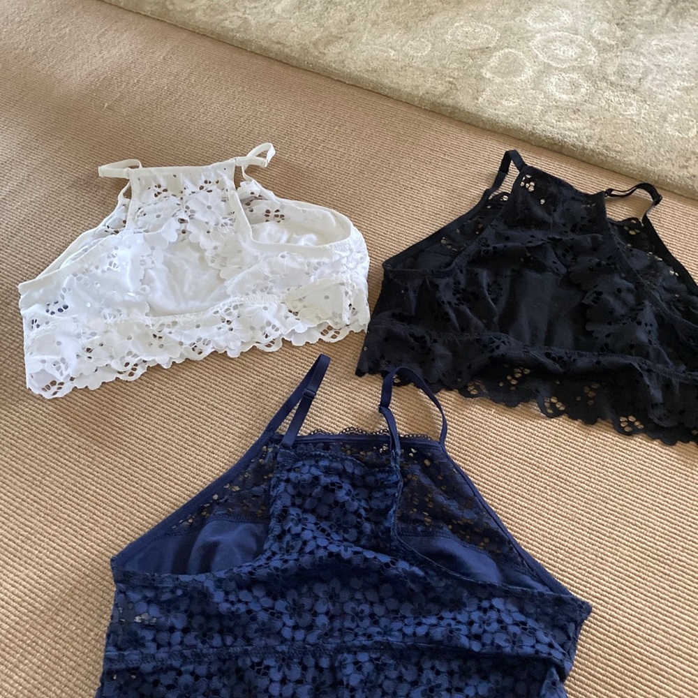 3 Aerie lace high neck bralettes